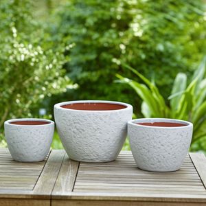 BYRONHAM SET OF 3 WHITE PLANTER 10 (IN) 2
