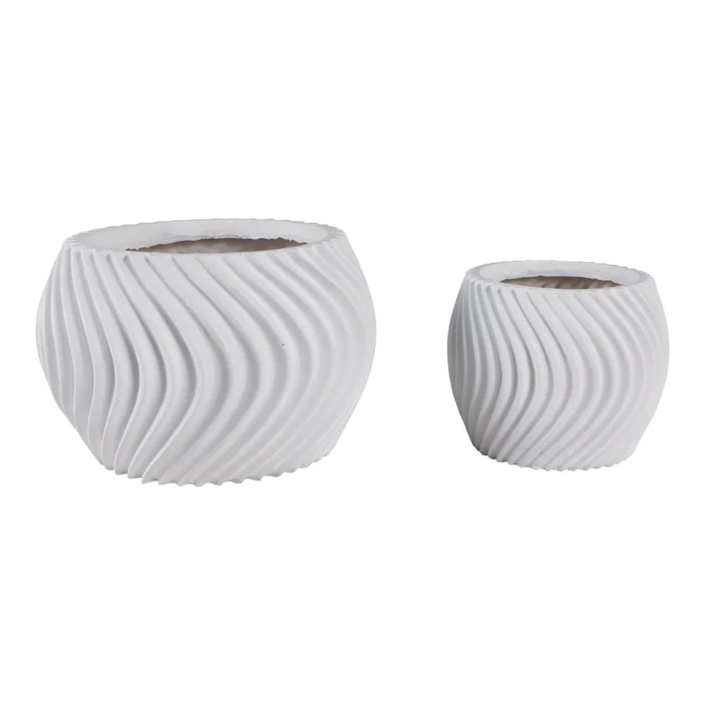 HAYFIELDPARK SET OF 2 WHITE PLANTER 8 (IN)