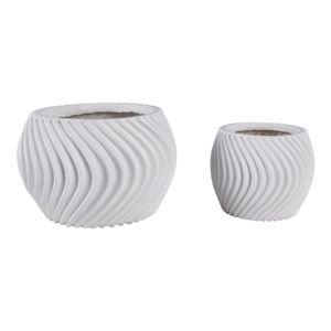 HAYFIELDPARK SET OF 2 WHITE PLANTER 8 (IN) 1
