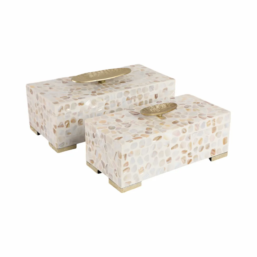JASPERGATE SET OF 2 WHITE BOXES 6 (IN)