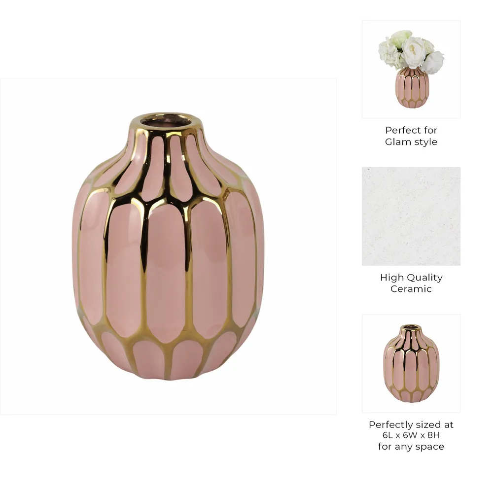 CALVINHAM PINK VASE 8 (IN)