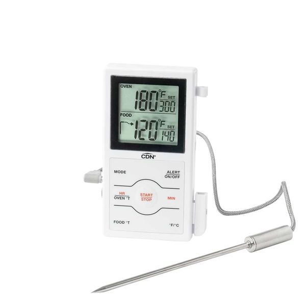 CDN Thermometer/Timer Digital, Dual Sensing Probe White