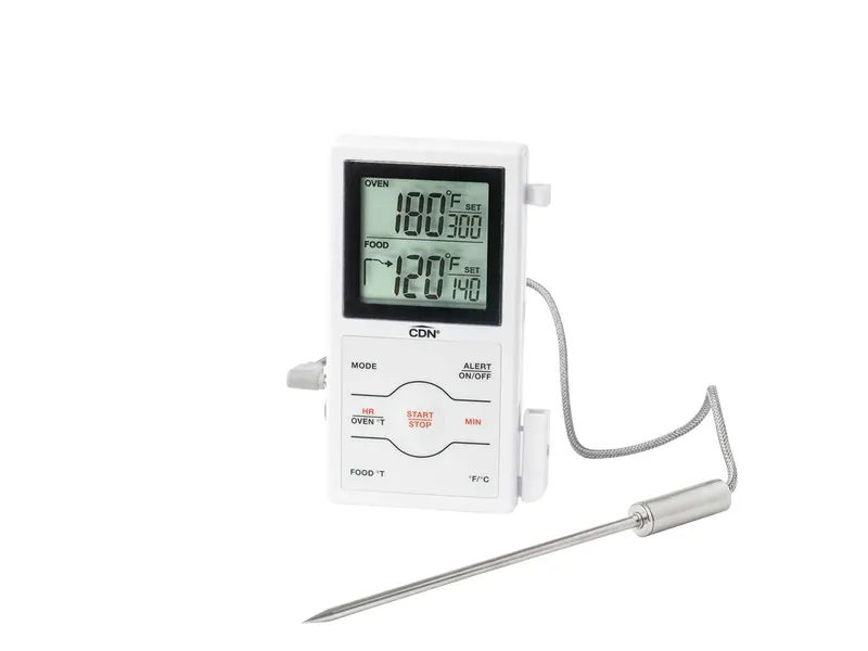 CDN Thermometer/Timer Digital, Dual Sensing Probe White 2