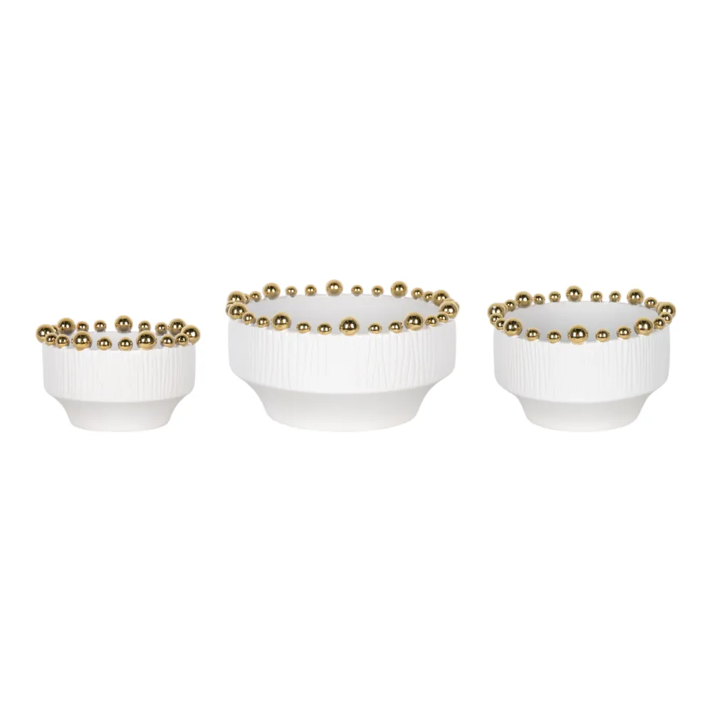 SAGEGROVE SET OF 3 WHITE BOWLS 5 (IN)