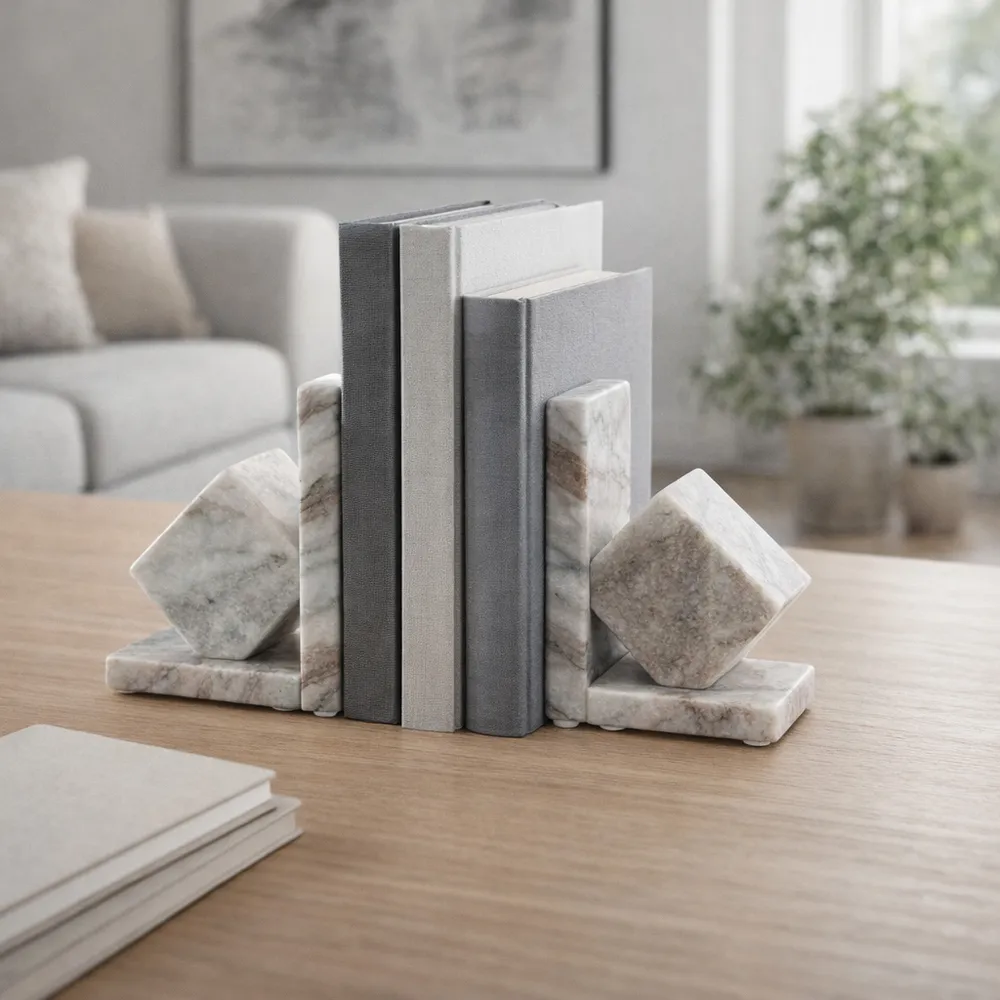 MARCFIELD SET OF 2 GRAY BOOKENDS 6 (IN)