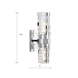 Murano 13.5'' High 2-Light Sconce - Chrome 2