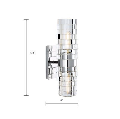 Murano 13.5″ High 2-Light Sconce - Chrome
