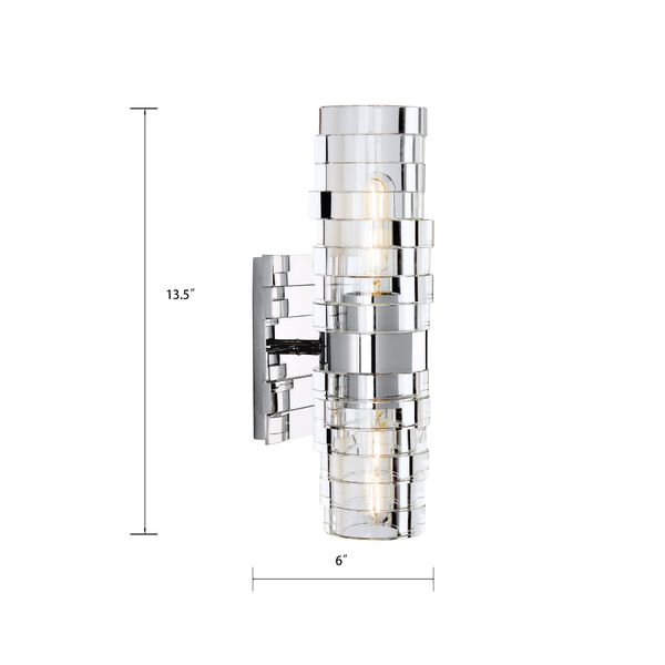 Murano 13.5'' High 2-Light Sconce - Chrome