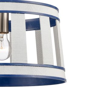 White Burlap 14'' Wide 1-Light Pendant - Ocean Blue 3
