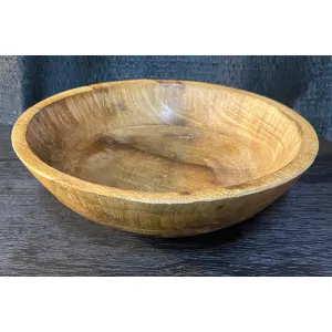 Dark Wooden Bowl 10x10x2.5in 3