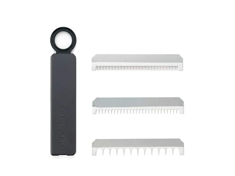 GLOBAL Vegetable Slicer, Regular, w/Plastic Blade Case (3 serration blades) 2