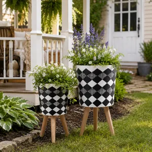 GLASTONCREST SET OF 2 BLACK PLANTER 21 (IN) 12