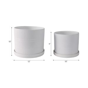 GRAHAMMILL SET OF 2 WHITE PLANTER 10 (IN) 9