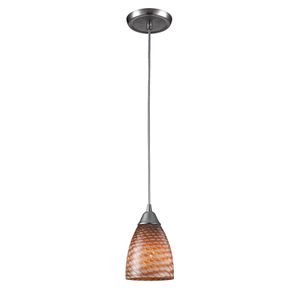 Arco Baleno 5'' Wide 1-Light Mini Pendant - Satin Nickel with Cocoa Glass 1