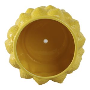 8" LEMONS FLOWER POT, YELLOW 6