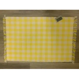 Yellow Check Rug 20x30in 2