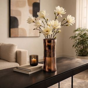 HAMDENWAY BRONZE GLASS VASE 11 (IN) 12