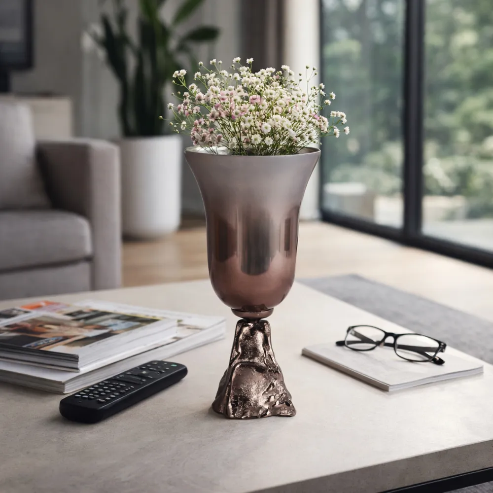 EVANDERCLIFF BRONZE GLASS VASE 15 (IN)