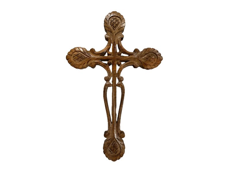 18" x 11.5" Carved Wood Cross 1