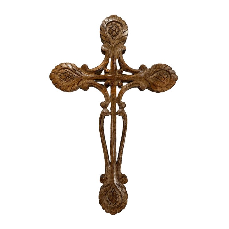 18" x 11.5" Carved Wood Cross