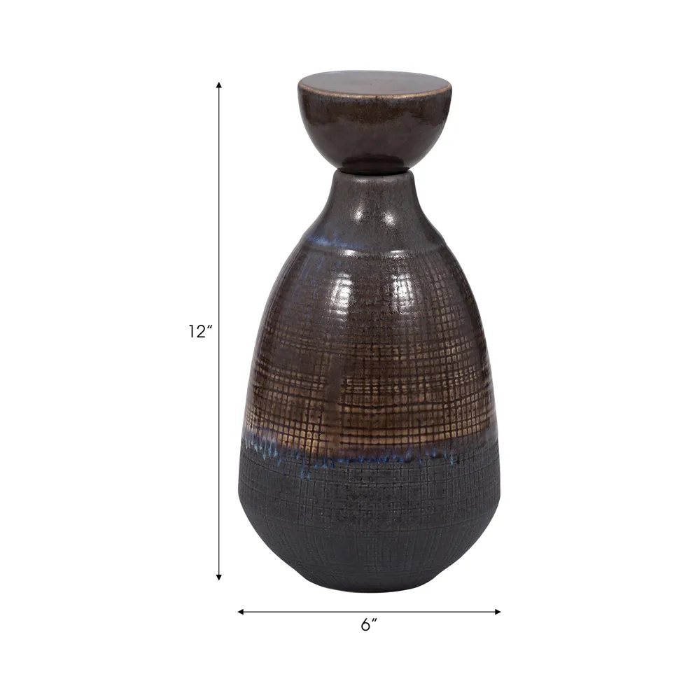CARLINFIELD BROWN VASE 12 (IN)