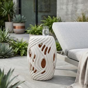 CHLOEMOOR WHITE GARDEN STOOL 19 (IN) 2