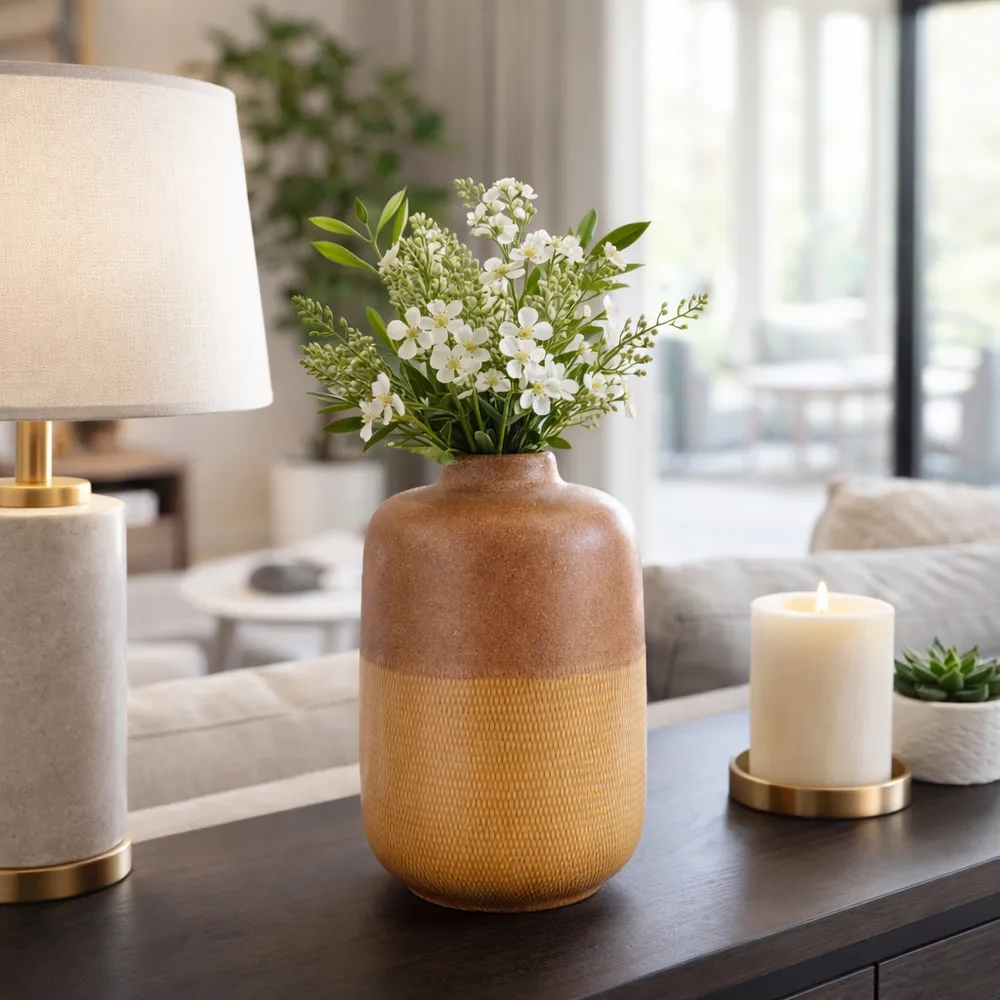 HERMONVALE TAN VASE 12 (IN)