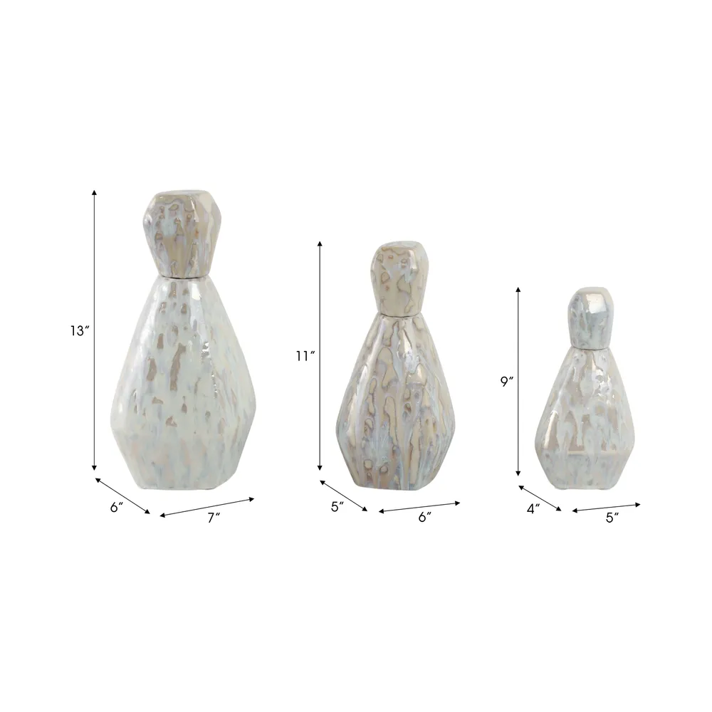 GIFFORDCLIFF SET OF 3 GRAY VASES 13 (IN)