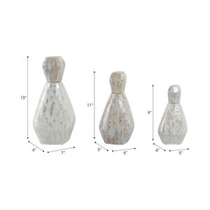 GIFFORDCLIFF SET OF 3 GRAY VASES 13 (IN) 8
