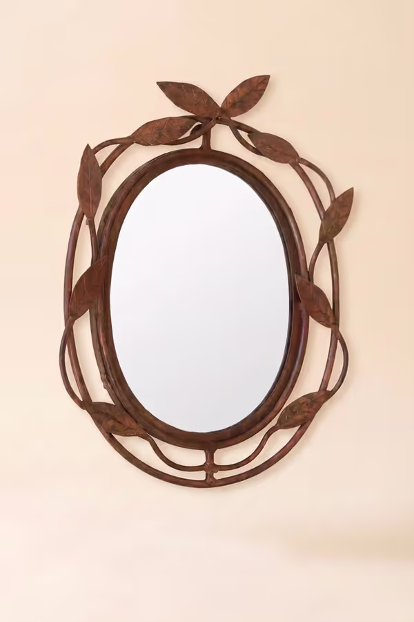 Forged-Iron Vine Framed Mirror