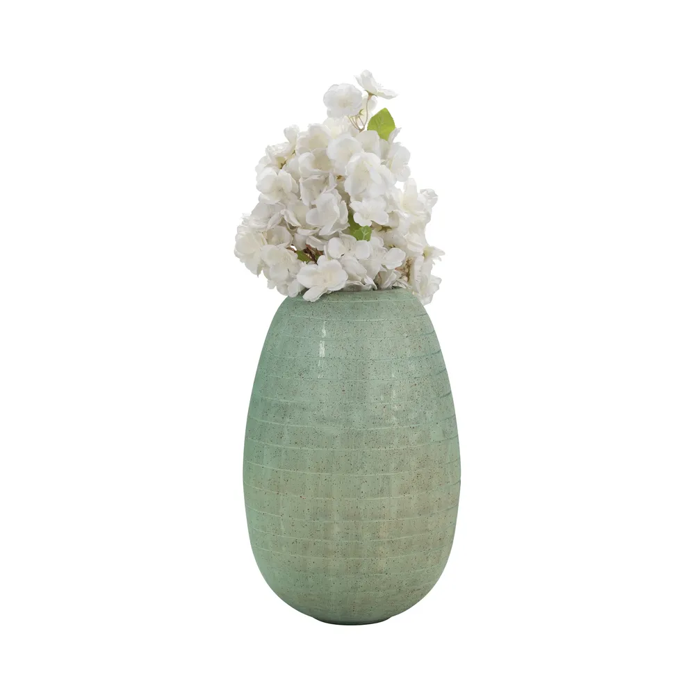 ZEBMORE BLUE GLASS VASE 14 (IN)