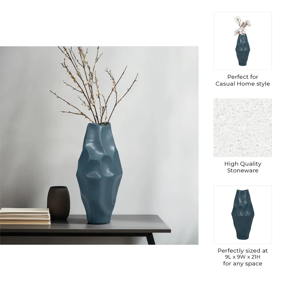 HERMONHOLM BLUE VASE 21 (IN)