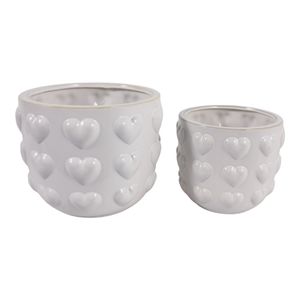 DRAPEROAK SET OF 2 IVORY PLANTER 10 (IN) 1