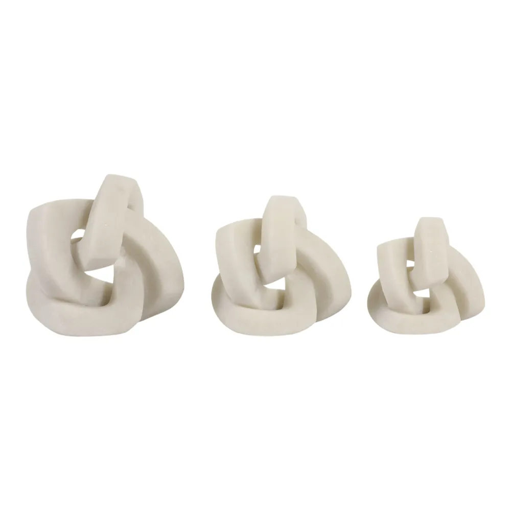 PEYTONHAM SET OF 3 WHITE DECOR 6 (IN)