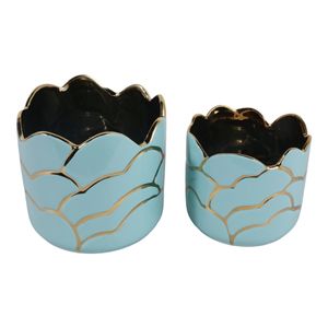 BRIGHTONROSE SET OF 2 BLUE PLANTER 7 (IN) 5