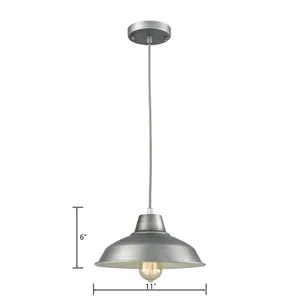 Classic Loft 11'' Wide 1-Light Mini Pendant - Weathered Zinc 2