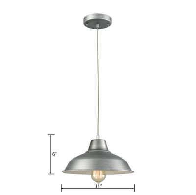 Classic Loft 11″ Wide 1-Light Mini Pendant - Weathered Zinc