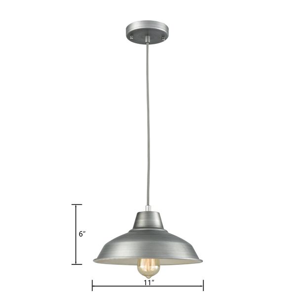 Classic Loft 11'' Wide 1-Light Mini Pendant - Weathered Zinc