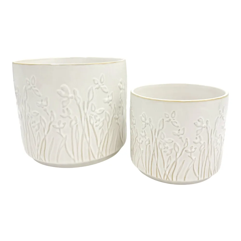 DANEBY SET OF 2 IVORY PLANTER 7 (IN)