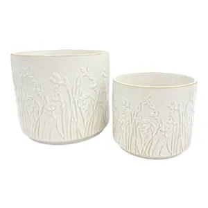 DANEBY SET OF 2 IVORY PLANTER 7 (IN) 2