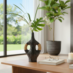 VALEBEACH BLACK VASE 14 (IN) 10