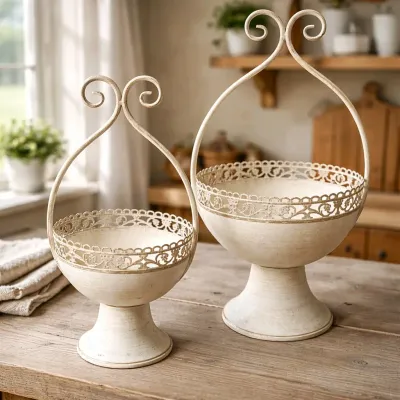Ironcrest Planters Set of 2 19in and 15inH