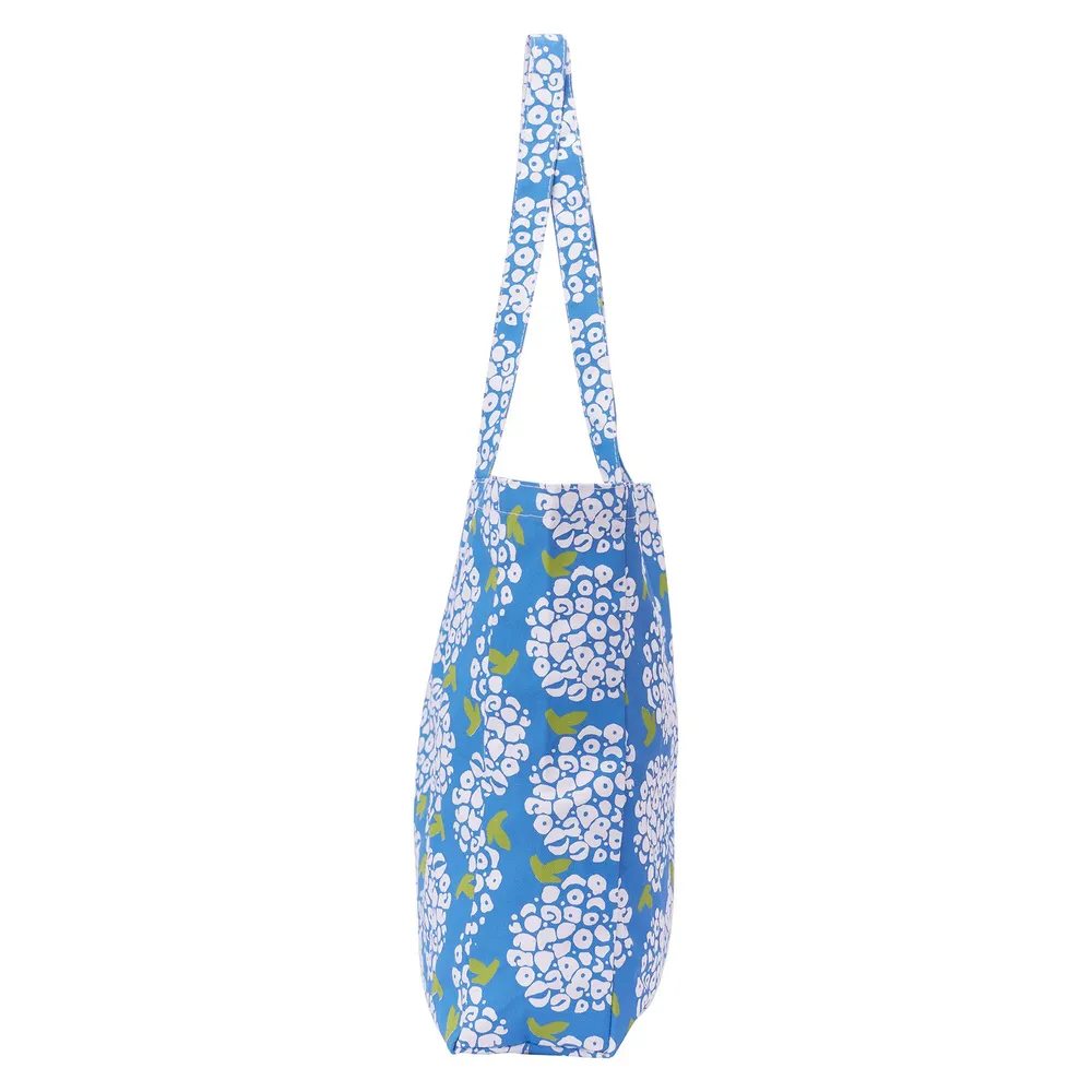 Hydrangea Blue Little Shopper Canvas Tote Bag