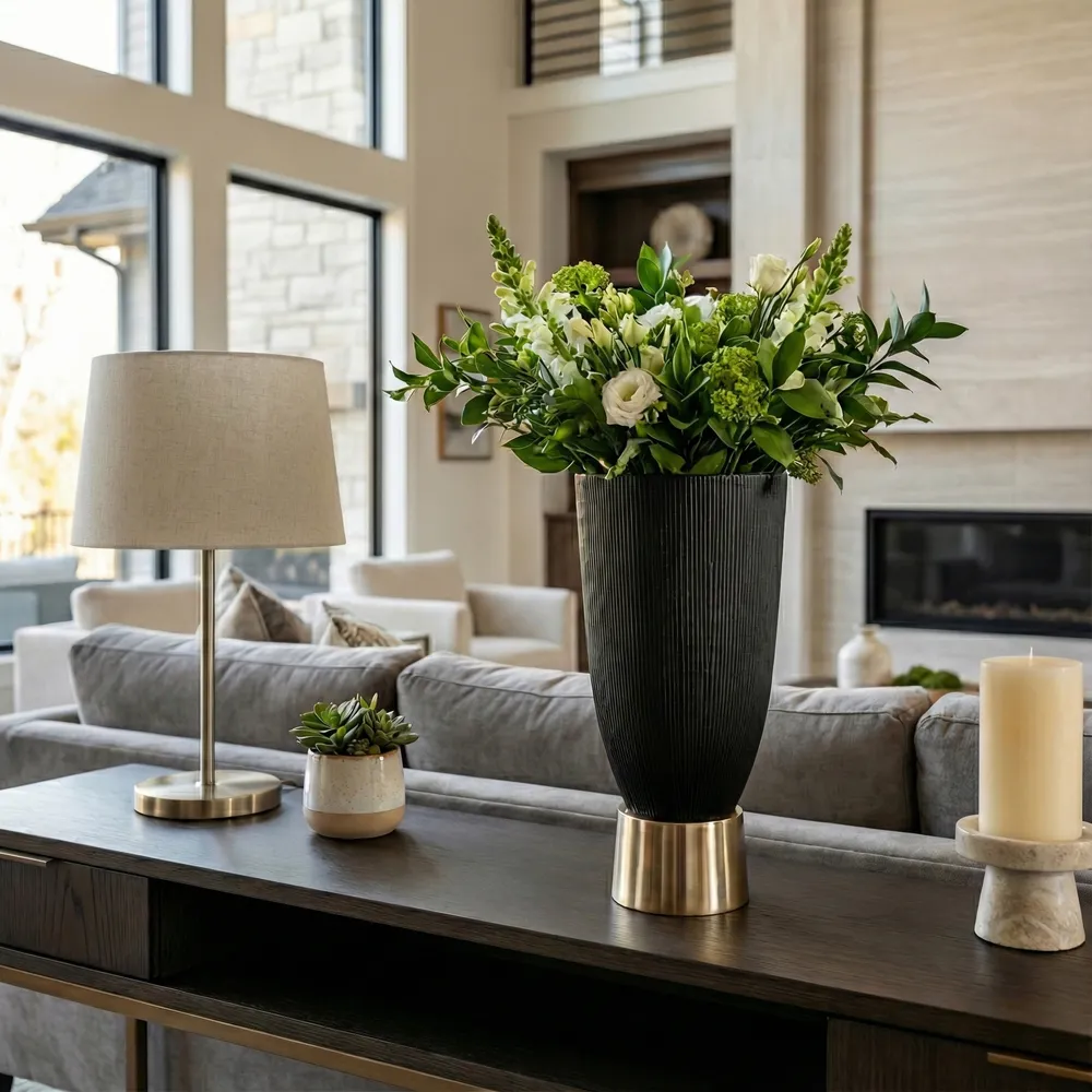 SHAWCREST BLACK VASE 16 (IN)