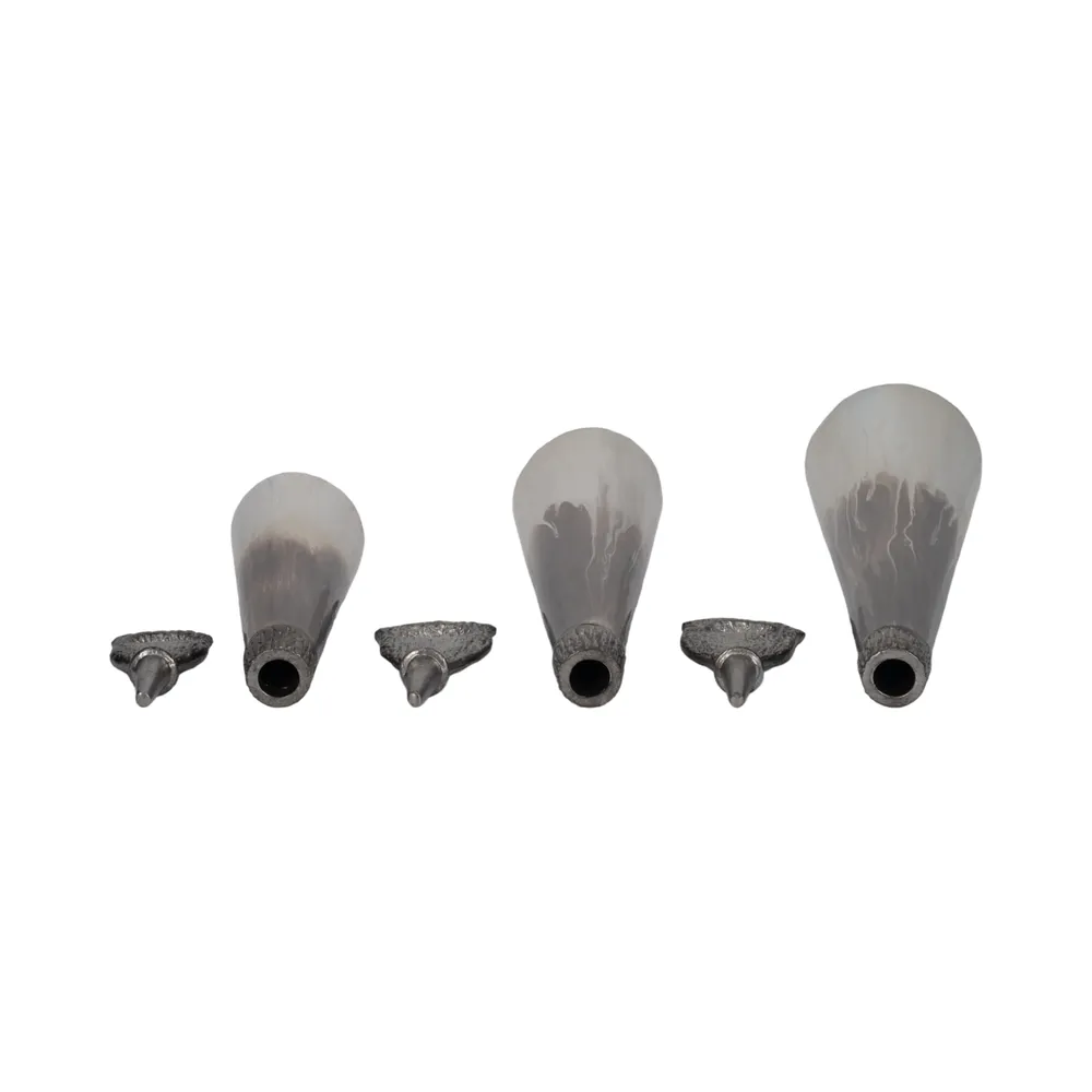 CLARAHAM SET OF 3 GRAY GLASS VASES 22 (IN)
