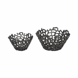 RAYMONDOAK SET OF 2 BLACK BOWLS 8 (IN) 3