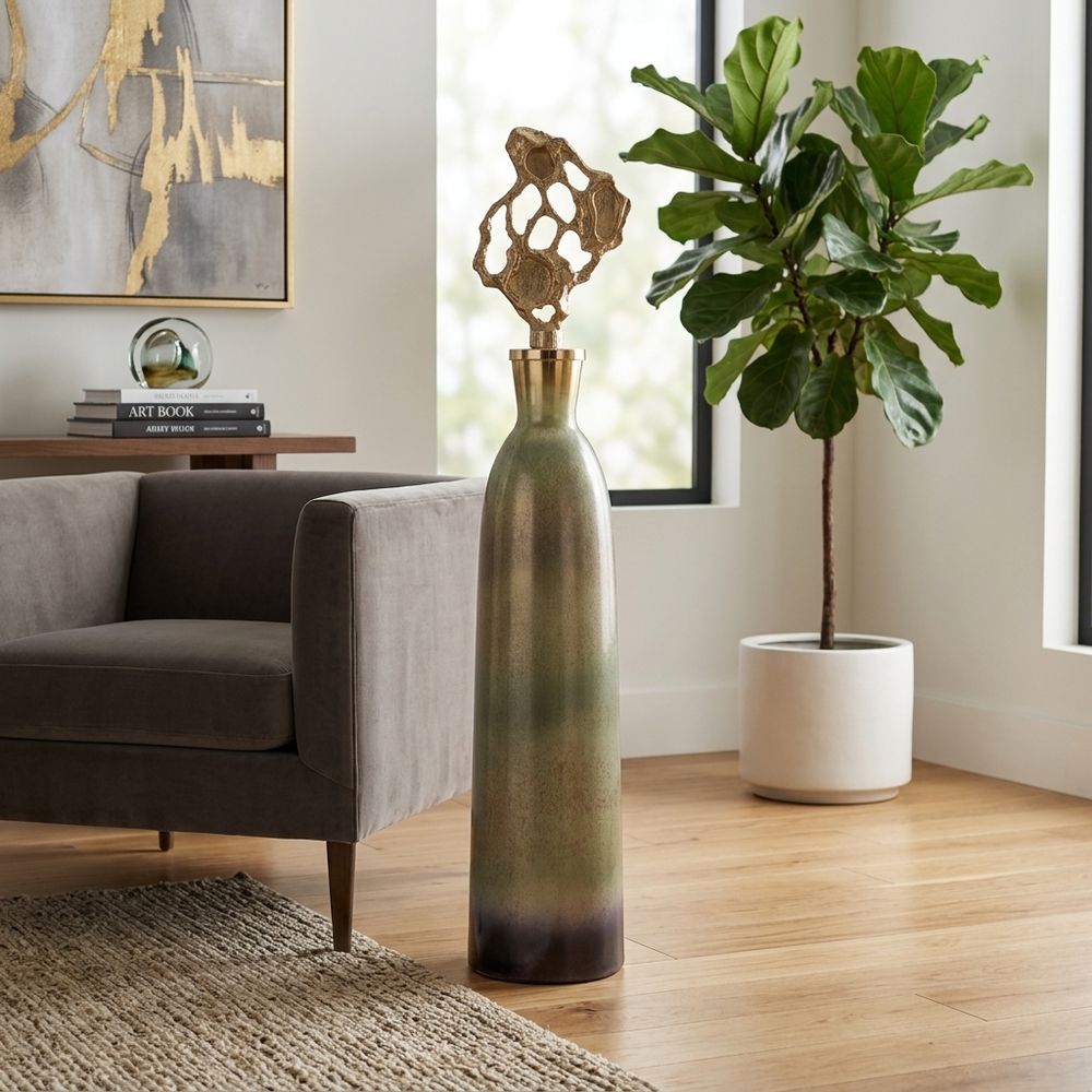 BECKETTWELL GOLD GLASS VASE 41 (IN)