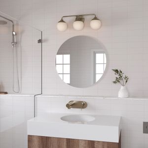 Fairbanks 22.75'' Wide 3-Light Vanity Light - Brushed Nickel and Opal 7