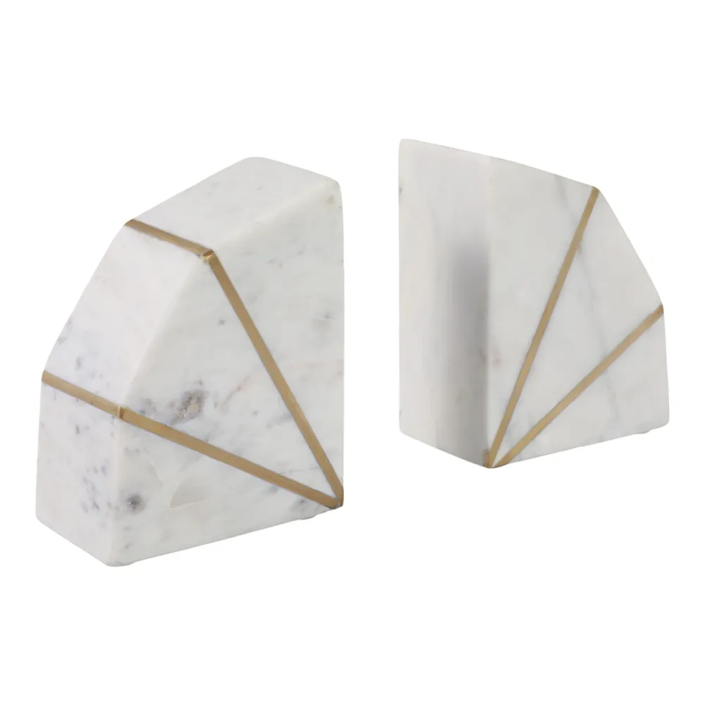ORTONFORD SET OF 2 WHITE BOOKENDS 6 (IN)