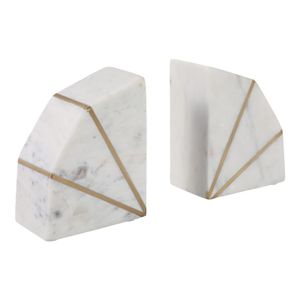 ORTONFORD SET OF 2 WHITE BOOKENDS 6 (IN) 4